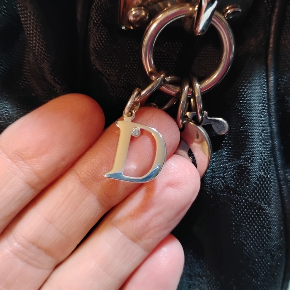 CHRISTIAN DIOR Black Canvas LOGO Bag - Picture 3 of 15